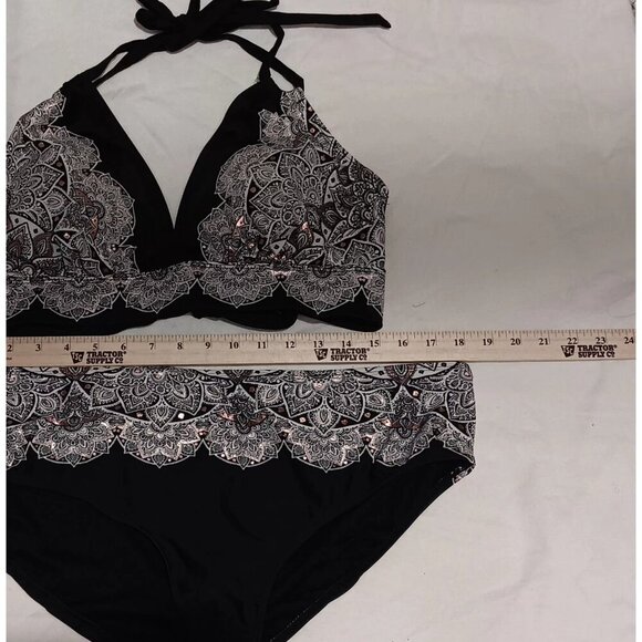 Swimsuits for All Women's Multicolor Avenger Halter Bikini Set  size 18 - Picture 8 of 10